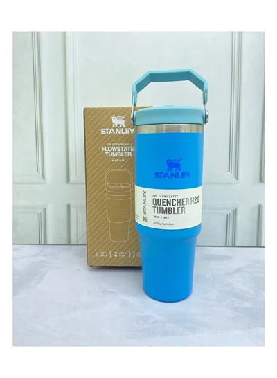 Stanley 30oz Flipstraw Stainless Steel Vacuum Insulated Tumbler, Cream (Blue)