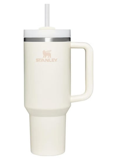 Stanley 40oz Quencher H20 Flowstate Stainless Steel Vacuum Insulated Tumbler with Lid and Straw, Cream (White)