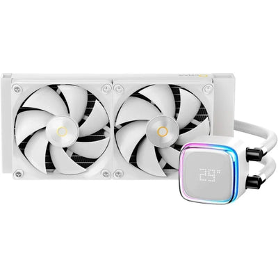 Ocypus iota L24 White Liquid Cooler CPU with Display,240mm Water Cooling System, 2 x120mm PWM Fans,240mm PC Water Cooler for LGA 1700/1200/115X/18XX, AMD AM4/AM5