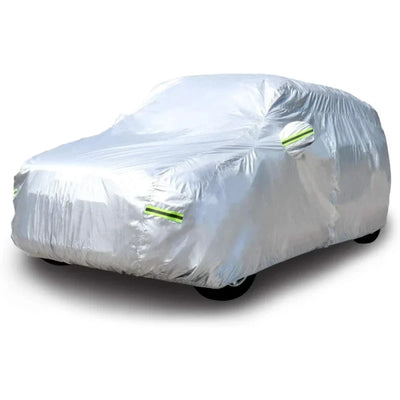 Amazon Basics Silver Weatherproof Car Cover – PEVA with Cotton, SUVs up to 203″