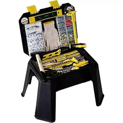 WMC 1200 Piece Stool Tool Box Innovative Step Stool Design Plastic For Home, Garage, Car & DIY Repairs