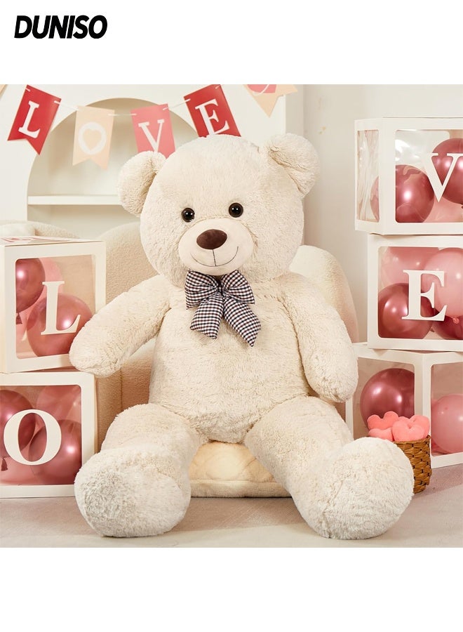 DUNISO Teddy Bear with Cute Bow, Washable Soft Plush Doll ,Stuffed Animal Toy,Gift for Children, suitable for Birthday Party or Any Special days ,140 cm