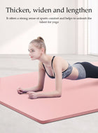 DUNISO 10mm Anti-Slip Yoga Mat，Anti-Tear Exercise Mat for Men & Women， Knees Supportive Exercise Mat，for Home Yoga, Pilates, Stretching, Floor & Fitness Workouts，185*61cm，Pink - Image 4