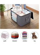 DUNISO 5PCS Large Storage Bags, Foldable Under Bed Storage Box, Duvet Storage Cover, Closet Organizer with Reinforced Handle Thick Fabric for Comforters, Clothes, Blankets, Bedding - Image 2