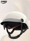 DUNISO 3C Certified Electric Vehicle Helmet，Summer Motorbike Half helmet with Sun-Protection Short Goggles，Safe and Comfortable，Breathable, Sturdy and Durable，Unisex，White