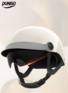 DUNISO 3C Certified Electric Vehicle Helmet，Summer Motorbike Half helmet with Sun-Protection Short Goggles，Safe and Comfortable，Breathable, Sturdy and Durable，Unisex，White
