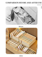 DUNISO 3 Pieces Fabric Closet Storage Organizer Set Foldable Clothes Boxes Large Capacity Wardrobe Stackable Closet Drawer with Handle for Leggings Stockings Socks Underwear - Image 3