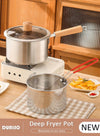 DUNISO Deep Fryer Pot with Fry Basket, Stainless Steel Oil Strainer Pot, Food Cooking Pot With Lid, Deep Fry Pan with Easy Grip Handle for Home Use, Stovetop Fryer with Basket for French Fries, Chicken Wings