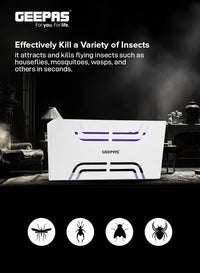 Geepas Electric Insect Killer- GBK25611/ Automatic Pest Killing Machine, 10 W/ No Poisonous Vapor, No-Smell and No-Pollution/ Advanced Technology with Low Power Consumption/ Suitable for Home, Office, Restaurants, Hospitals, etc. GBK25611 White