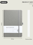 DUNISO Lined Journal Notebooks, A5 200 Pages Hardcover Journal Notebooks with Ribbon Bookmark and Pen Loop, Classic Transverse Line Notepad for Women Men Travel Business Work Office - Image 4