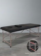 DUNISO Portable Massage Table,Foldable Professional Massage Tables with Pillow,SPA Bed with Stainless Steel Frame 2 Fold for SPA Salon Tattoo Massage Therapeutic Treatment,Black - Image 2