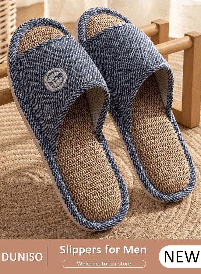 DUNISO Slippers for Men Memory Foam House Bedroom Slippers with Thick Sole Non-Slip Soft Slippers Open Toe Men's Bath Slipper House Sandals for Indoor & Outdoor