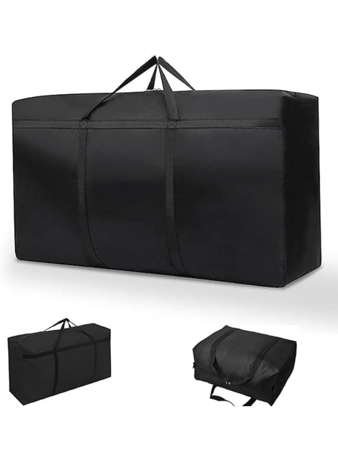 DUNISO 3 Pcs Extra Large Moving Bags，Storage Bags with Strong Zippers & Carrying Handles，Waterproof and Dustproof Heavy Duty Laundry Bag,Space Saving, for Bedding/Duvets,/Pillows/Laundry/Clothes，80*25*48cm，Black
