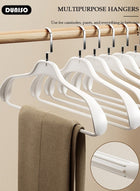 DUNISO 10 PCS Plastic Clothes Hangers with 360 Degree Rotatable Hook, Wide Shoulder Design Hangers, Non-Slip Felt Hangers, Durable Suit Hangers, Lightweight  Laundry Hangers for Space Saving and No Hanger Marks, Clothes Stand for Shirts Dresses and Pants - Image 2