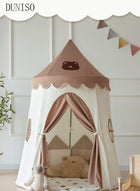 DUNISO Children's Play Tent Playhouse with Two Windows for Kids Indoor Bed Tent, Toddler Toys for Boys and Girls, Brown, Portable Foldable Toddler Tent - Image 3