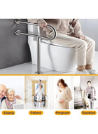 DUNISO Toilet Grab Bar，Stainless Steel Toilet Rail Bathroom Support for Elderly Bariatric Disabled，Toilet Safety Rails for Bathroom with Leg，for Elderly Disabled Pregnant - Image 4