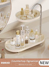 DUNISO 2 Tier Bathroom Countertop Organizer, Multifunction Vanity Storage Tray with Metal Handle, Jewelry & Cosmetics Display Stand, Simple Design Storage Rack, Counter Trays for Bathroom, Kithen, Vanity, Porch
