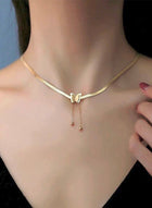 DUNISO Elegant Gold Color Round Pendant Necklace Clavicle Chain for Women Jewelry Wedding Gift - Image 4