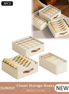 DUNISO 3pcs Wardrobe Clothes Organizer Sock Underwear Drawer Organizer Dividers Cell Foldable Linen Dresser Closet Organizers and Storage Bins for Clothing, Baby Clothes, Bra, Panty, Scarf, Ties, Scarves