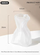 DUNISO Frosted Glass Vase, Irregular Shaped Flower Vases for Centerpiece Table Indoor Desk Decor, Unique Balcony Flowers Container Decor, Geometric Vase for Office Decoration, Shelf, Table, Bookshelf - Image 4