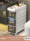 DUNISO 3 Tier Plastic Drawer Storage Cabinet, Vertical  Narrow Storage Cabinets With Drawers, Clothes/Toys Storage Box Cabinet, Multifunctional Organizer Unit for Bedroom Gap, Bathroom, Hallway, Entryway, Kitchen, Closets,Toys