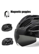 DUNISO Adult bicycle helmet, adjustable mountain riding safety helmet with detachable magnetic goggles, suitable for both men and women，black - Image 5
