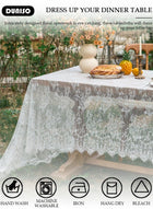DUNISO 180*300 cm Lace Tablecloth Rectangular Classic Wedding Lace Tablecloth Overlays Rustic Table Cloth Runner Tablecloth Floral Lace Table Cloths for Wedding Decorations Dining Table Kitchen Birthday Party Picnic Indoor Outdoor - Image 4