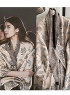 DUNISO Two Tone Womens Shawl Wraps, 60 * 185cm Cashmere Shawl, Scarf Wrap for Evening Dress,  Winter Thick Warm Knitted Scarf Blanket, Front-Open Poncho Cape for Traveling, Wedding Party, Home, Office
