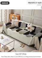 DUNISO 180*130cm Double Sided Chenille Sofa Cover, Washable Geometric Stylish Couch Cover,Tassel Pattern Sofa Cover,Four Seasons Washable Sofa Blanket, Couch Furniture Protector, Non Slip Sectional Sofa Slipcover(180*130cm) - Image 2