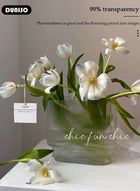 DUNISO Creative Clear Glass Vase Craft Aesthetic Decorative Small Flower Vase Hydroponic Plant Desktop Ornament Modern Irregularity Vase for Flowers Rose Home and Office - Image 5