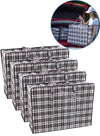 DUNISO Pack of 4 Strong Storage Laundry Bags – Big Moving/Shopping Bags with Zipper & Handles - Reusable Storage Zip Bag, Extra Large Heavy Duty Nylon Organizer Bags for Quilts Blankets Pillows Cloths
