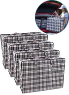 DUNISO Pack of 4 Strong Storage Laundry Bags – Big Moving/Shopping Bags with Zipper & Handles - Reusable Storage Zip Bag, Extra Large Heavy Duty Nylon Organizer Bags for Quilts Blankets Pillows Cloths