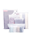 DUNISO 25 Pcs Reusable Clothes Storage Bags, Frosted Zipper Bags, Waterproof Luggage Organiser Pouch for Clothes, Shoes, Cosmetics(5 Size)