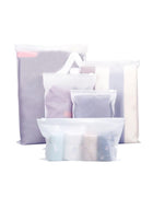 DUNISO 25 Pcs Reusable Clothes Storage Bags, Frosted Zipper Bags, Waterproof Luggage Organiser Pouch for Clothes, Shoes, Cosmetics(5 Size)