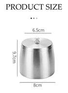 DUNISO Stainless steel ashtray,windproof and anti odor ashtray, anti drop ashtray with lid，suitable for terraces, homes, offices, living rooms, 6.5 * 9.7 * 8cm, silver - Image 2
