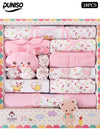 DUNISO 18 Pcs Newborn Baby Gifts Set,Newborn Layette Gift Set, Baby Clothes Accessories Set, Comfortable and Breathable,Available in All Seasons, Suitable for Babies Up to 59cm in Height