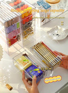 DUNISO 5 Layer Stackable Storage Drawers, transparent plastic tea rack, coffee storage box，cosmetics storage drawer, suitable for dressing table, bottom mat, kitchen cabinet, pantry storage and storage，10.4*17.5*25cm - Image 5