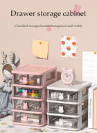 DUNISO Desk Organizer with Drawers,Multifunction Desk Organizer, Stackable Plastic Drawers Organizer,Desktop Storage for Office Supplies Great for Office School Home Vanity Etc(Pink & 4 Drawers) - Image 3