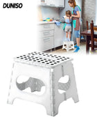 DUNISO Folding Step Stool for, Anti-Skid Foot Stools,Opens Easy with One Flip, Foldable Plastic Stool for Kitchen, Bathroom, Garden, Indoor, Stool Lightweight Outdoo (27cm H)