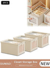 DUNISO 3 Pieces Foldable Closet Storage Organizer with Clear Lid and Window, Washable Closet Storage Boxes with Carrying Handles , Stackable Wardrobe Clothes Organizer,Cube Storage Bin for Clothes Wardrobe Home Bedroom Office