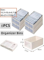 DUNISO 6 Pcs Wardrobe Clothes Organizer,Visible Drawer Organizers，Foldable Closet Organizer Bins，Moisture and Mold Prevention，Sturdy and Durable，for Organizing Clothing Jeans Toys Book Shelves Closet Wardrobe - Image 3