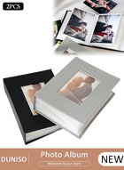 DUNISO 2Pcs Pockets Photo Album,with Picture Display Window, Cartoon Kids Children Picture Storage with 100 Pages Each, Frame Large Capacity  Leather Frame Cover Picture Case Photo Album Gift