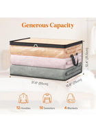 DUNISO 6 Pack Clear Clothes Storage Bags, 60L Plastic Blanket Storage Bags, Foldable Moving Bags with Zipper Handle, Waterproof and Dustproof，Sturdy and Durable，for Bedding, Duvet, Comforter，Pillow，Toys，55*35*31.5cm - Image 4