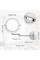 7'' Bathroom Mirror with Light, Rechargeable 3X Magnifying Mirror, Double-Sided Wall Mount Makeup Mirror with 3 Color Lights and Dimmable