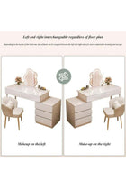 CityRiya-Long Bedroom Dresser Table, Dressing Table, 100cm Makeup Table with 5 Drawers and Shelf, Vanity Table, Modern Vanity Desk, White Bedroom Bedside Table for Girls Women