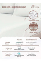 Pure Combed Cotton Fitted Bedsheet King Size 180x200 cm White, 400 Thread Count Cool Luxury Soft