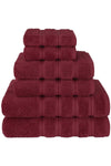 Safi Plus Towel Set Luxury Hotel Quality 600 GSM Genuine Combed Cotton, Super Soft & Absorbent Family Bath Towels 6 Piece Set - 2 Bath Towels, 2 Hand Towels, 2 Washcloths - Bordeaux