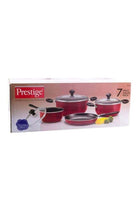 7-Piece Non-Stick Cast Aluminium Cookware Set Red/Black
