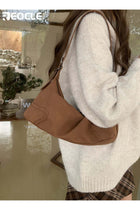 Women's Suede Hobo Crossbody Bag with Adjustable Strap & Zipper Closure - Retro-Inspired Casual Handbag