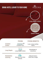 Pure Combed Cotton Fitted Bedsheet Single 90x200 cm, Rio Red, 400 Thread Count Sateen Weave